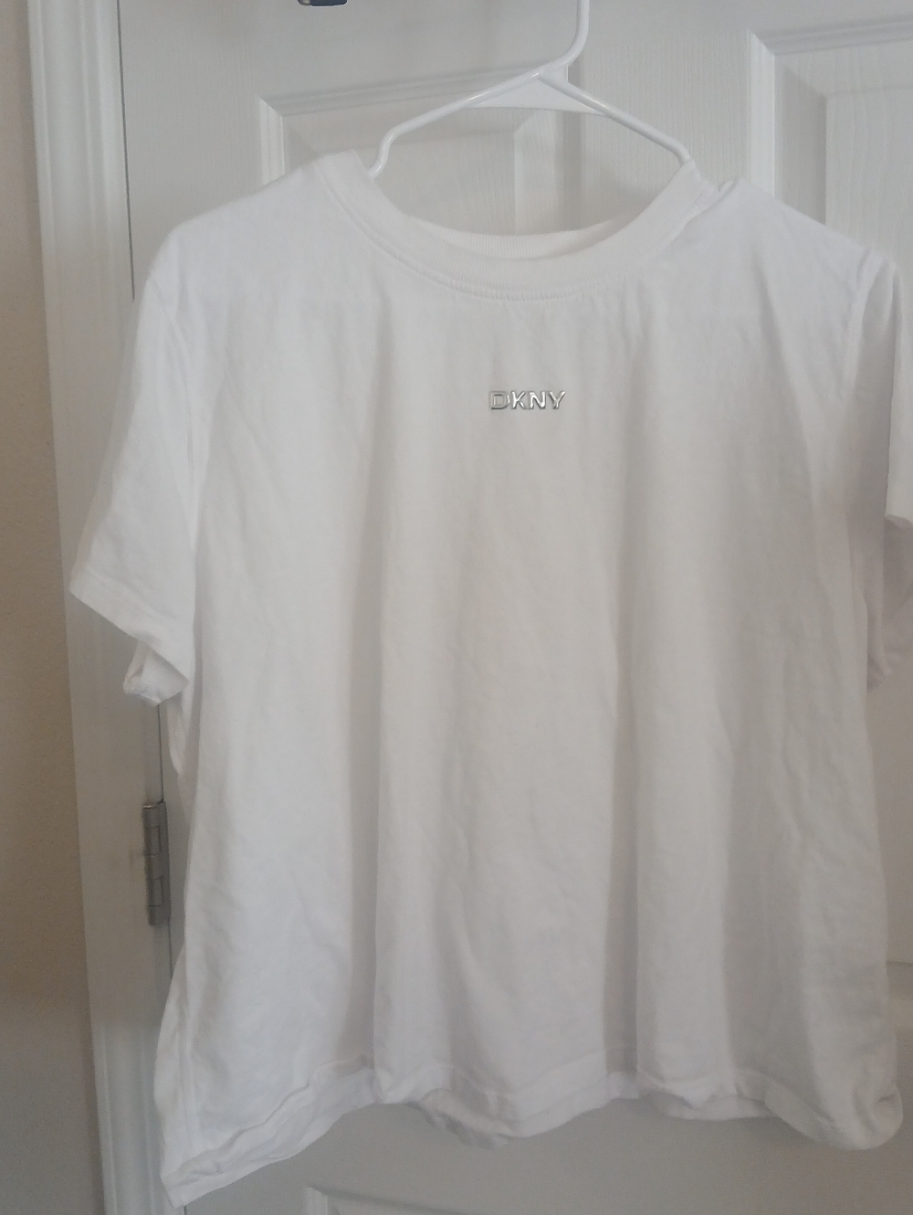 DKNY Women’s White Logo Crewneck Tee - Picture 2 of 5